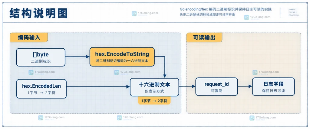 Go encoding hex 将二进制标识映射为日志字段的静态结构图