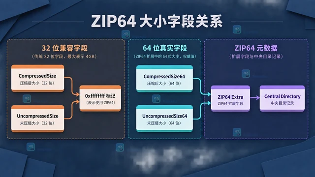 Go archive/zip 怎么处理超过 4GB 的 ZIP64 条目