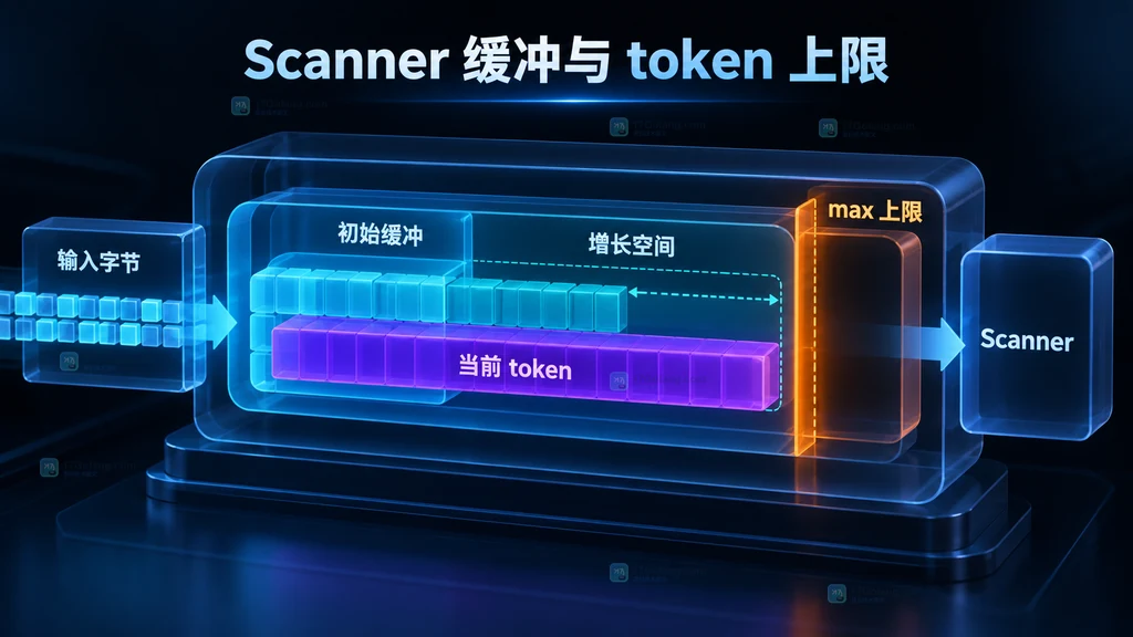 bufio Scanner 初始缓冲、当前 token 和最大 token 上限之间的关系