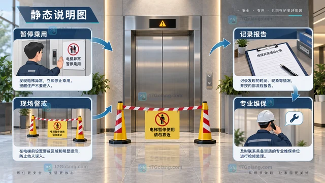 物业发现电梯异常应该先做什么
