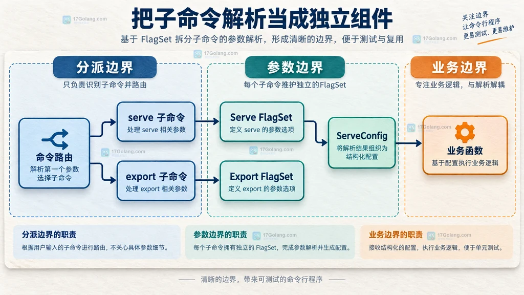 FlagSet 子命令解析边界结构图