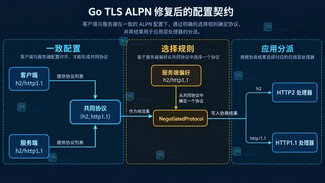 Go TLS 握手因 ALPN 不匹配失败的定位方案