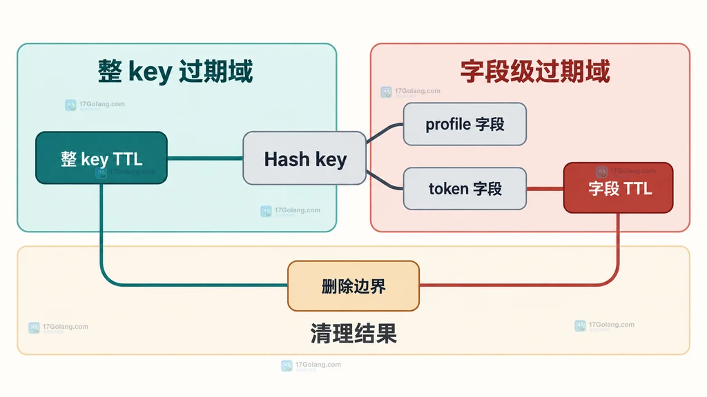 Redis Hash 整 key TTL 与字段 TTL 的双域边界结构