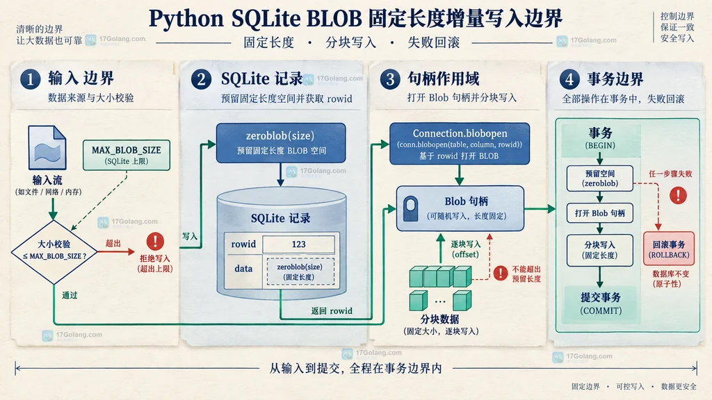 SQLite BLOB 固定长度增量写入边界