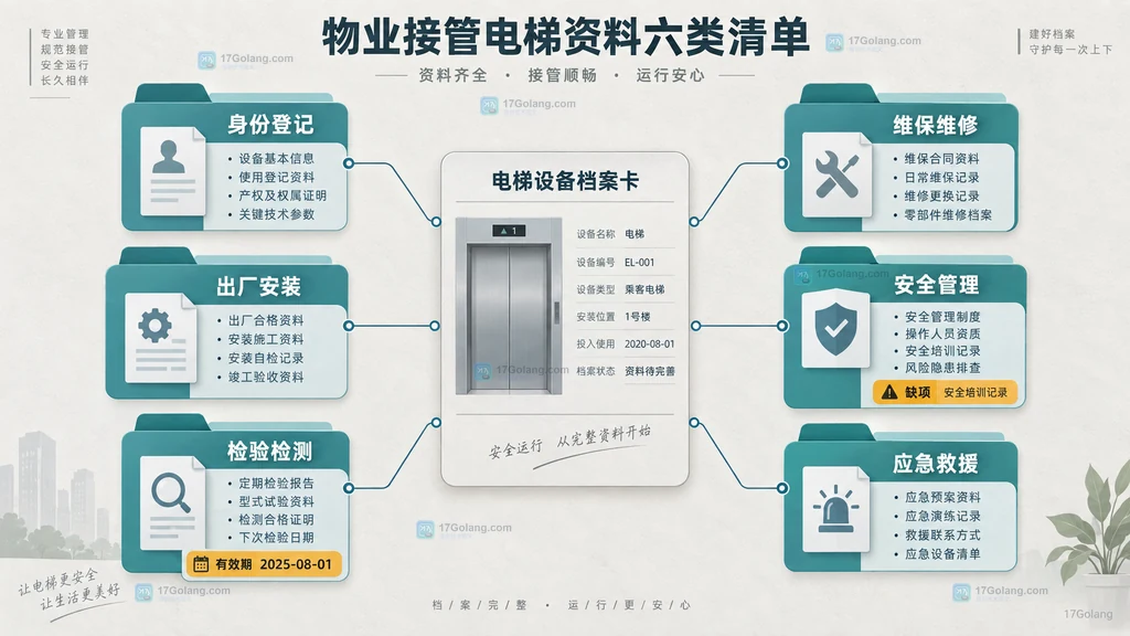 物业接管电梯资料六类清单信息图
