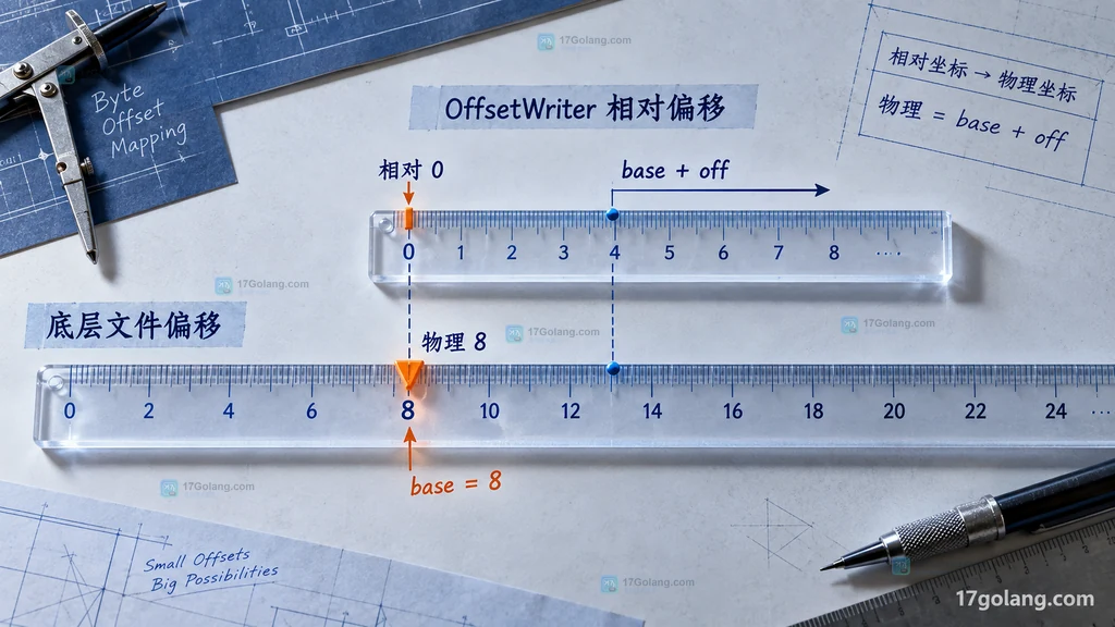 OffsetWriter 相对偏移与底层文件绝对偏移之间的 base 加 off 映射关系