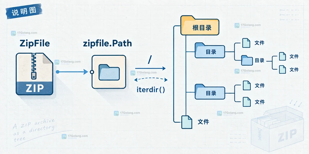Python zipfile.Path 递归遍历中目录文件分流与调用方安全校验边界的说明图