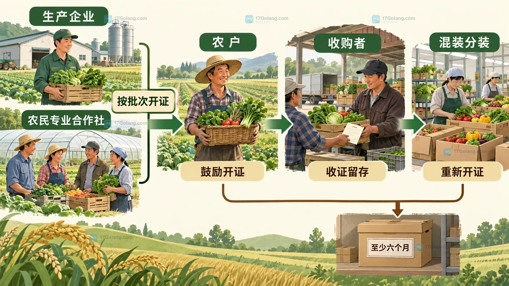 农产品生产企业合作社农户与收购者的合格证责任边界图
