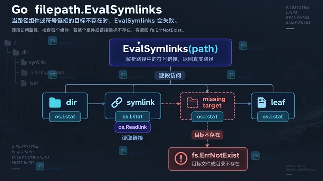 Go EvalSymlinks 为什么在目标不存在时失败