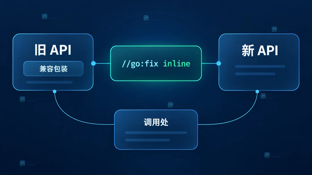 Go 旧 API 包装声明与新 API 调用的映射示意图