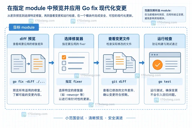 Go go fix 怎么只检查指定模块里的现代化改写