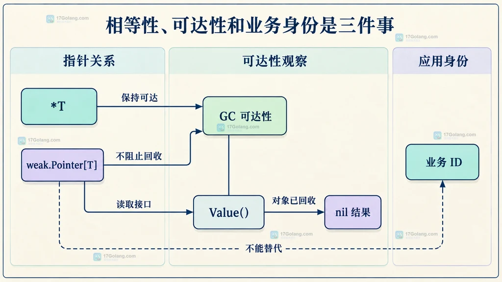 WeakRef 中稳定 ID、弱指针与 Resolve 返回值的静态组成关系