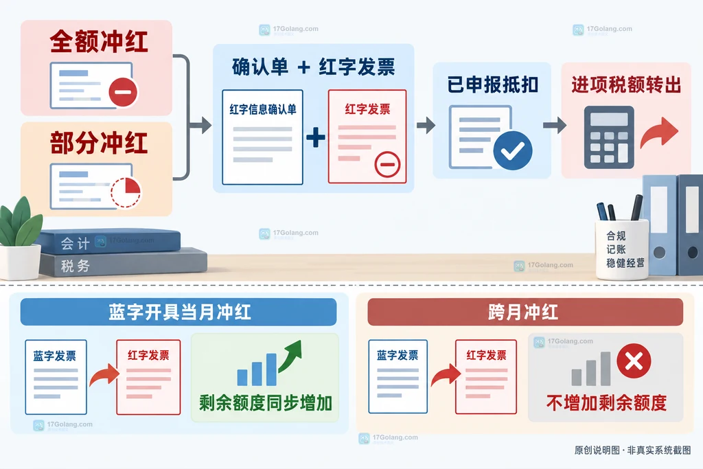 数电发票开错后按受票方确认状态分流的红字发票关系说明图