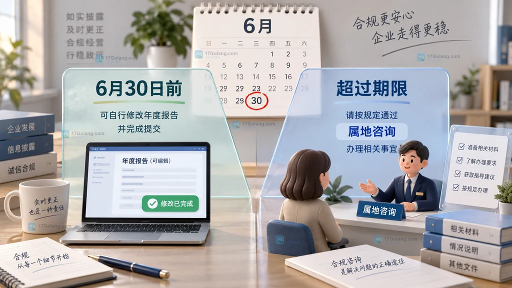 企业年报修改期限与处理路径原创决策图