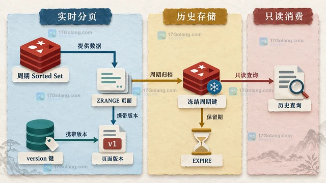 Sorted Set 排行榜如何处理同分、翻页与历史榜单