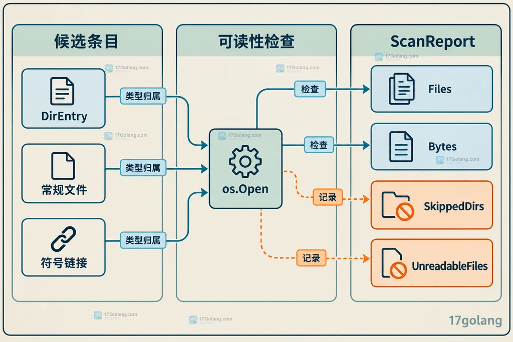 WalkDir、回调参数、根目录错误、子目录权限错误与 SkipDir 的静态关系