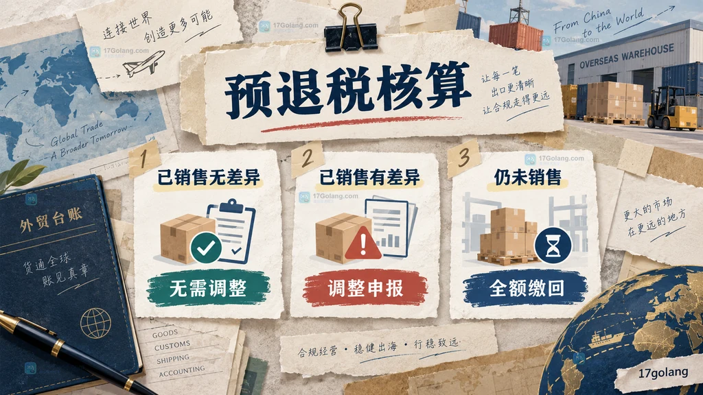 出口预退税核算时无差异有差异和仍未销售三种处理结果的原创说明图