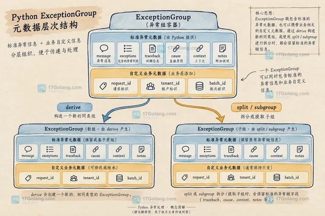 Python ExceptionGroup 派生新组时如何保留异常元数据
