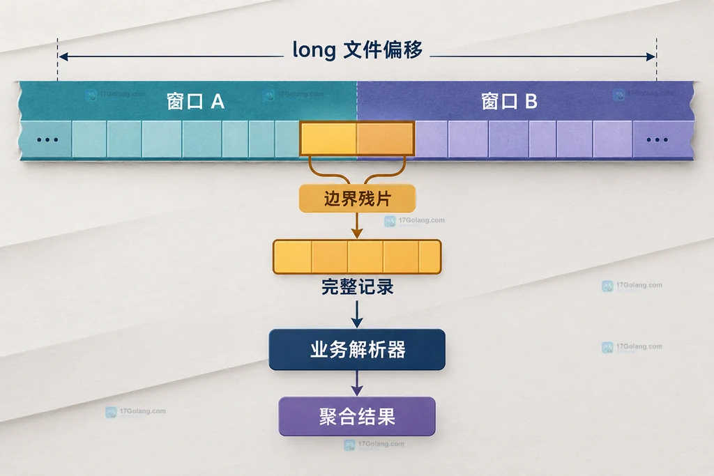 Java MemorySegment 固定窗口、跨窗残片和完整记录之间的静态边界关系图