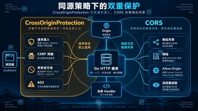 跨源保护与 CORS 同时配置时各自负责什么