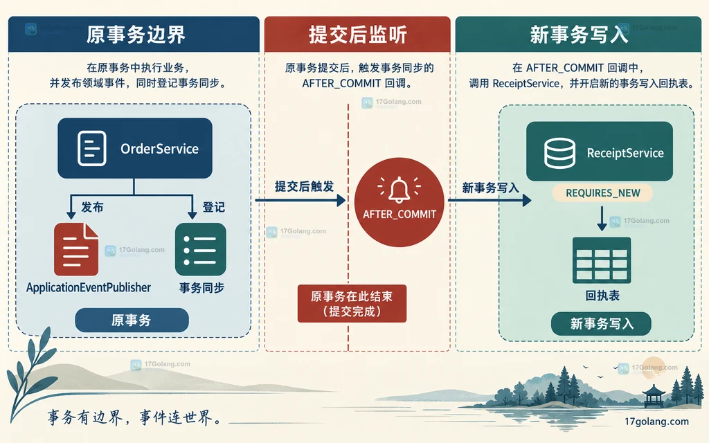 Spring 同步事务监听、异步监听和事务 Outbox 的静态策略比较图