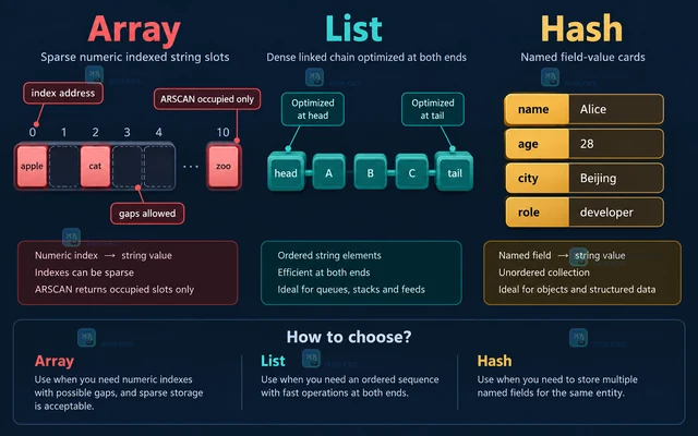 Redis Array 结构保存稀疏字符串序列的方式