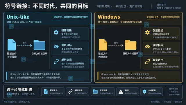 文件符号链接在不同系统上的打开差异