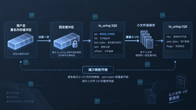 io_uring 注册缓冲区降低小文件 I/O 开销
