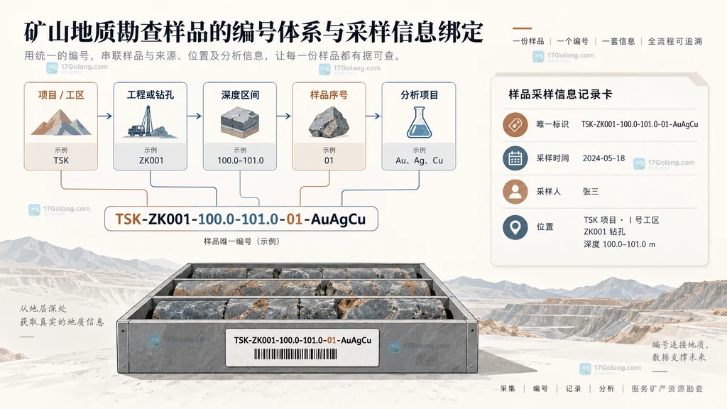 矿山地质勘查样品从采集到实验室和归档的流转闭环图