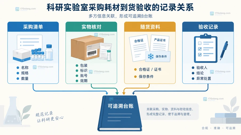 不同类型实验耗材的验收关注点说明图