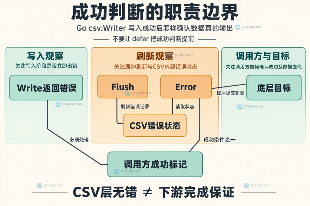 Write错误、刷新错误、Error读取和调用方成功标记的职责关系
