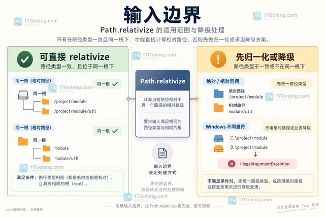 Java Path.relativize 跨根路径时为什么会失败