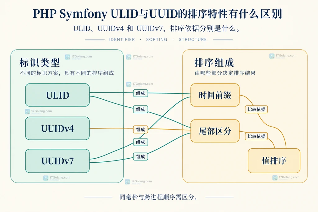 ULID、UUIDv4和UUIDv7与时间前缀、尾部区分及值排序的静态关系