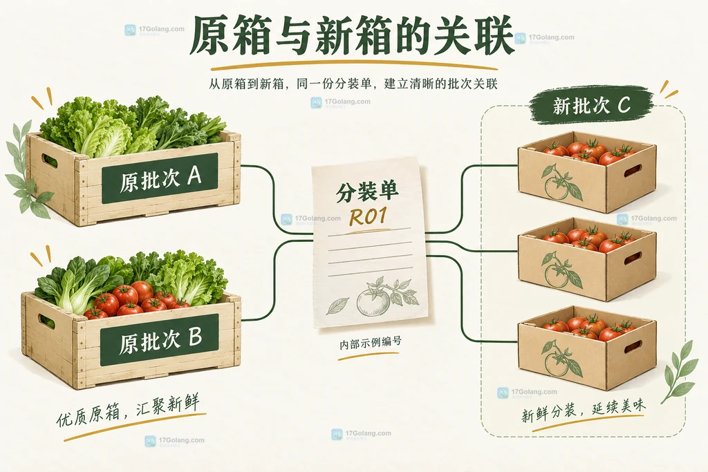 两个原批次通过分装单关联一个新批次