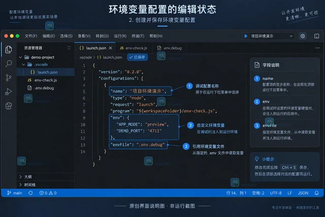 VS Code 调试配置怎样传递环境变量