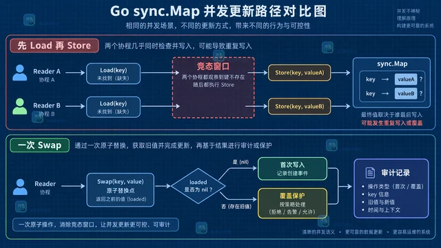 Go sync.Map Swap 怎样识别首次写入