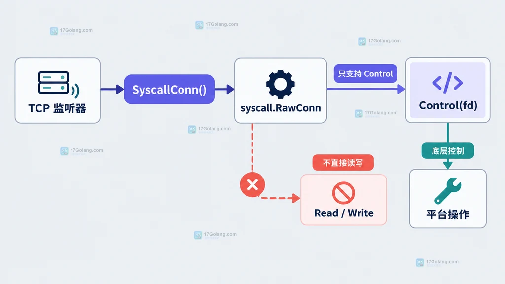 Go TCPListener File 返回独立 os.File 副本并由调用方负责关闭的结构说明图