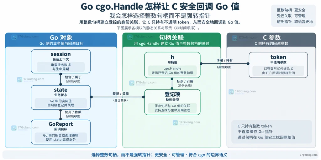 Go 状态、Handle 登记项与 C 整数参数的静态关联