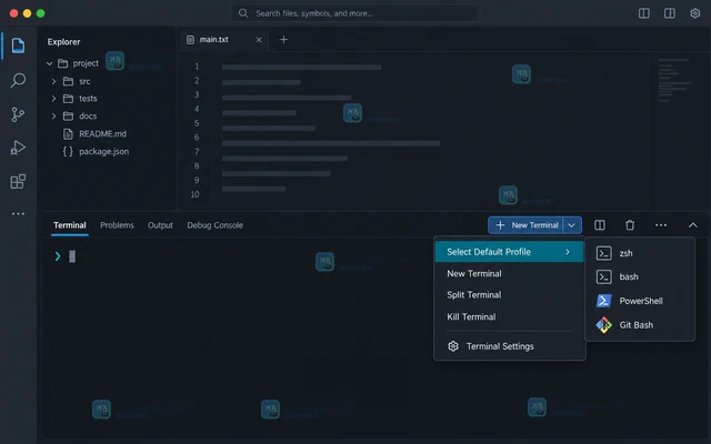 VS Code 怎样为终端选择默认 Shell Profile
