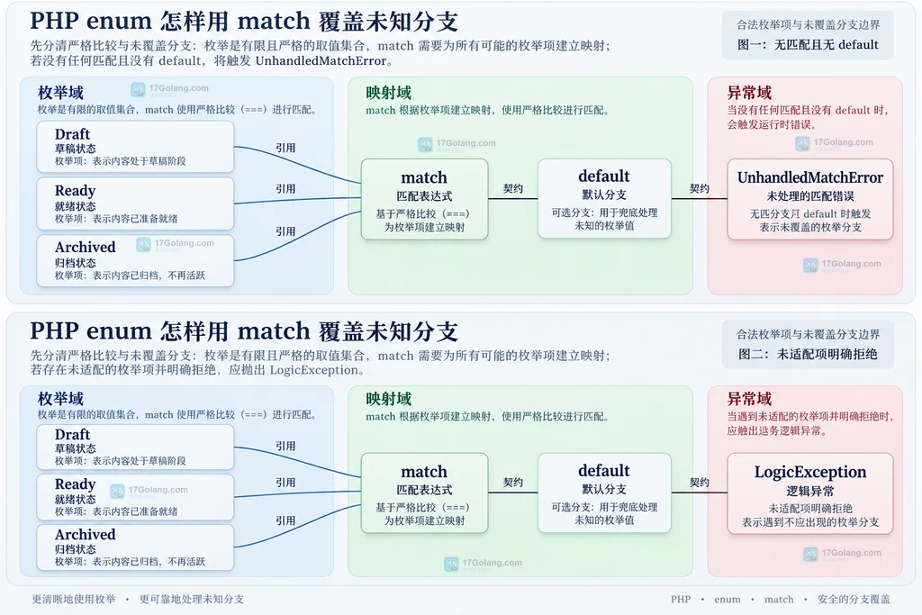 合法枚举项、严格匹配和未覆盖异常的静态关系说明图