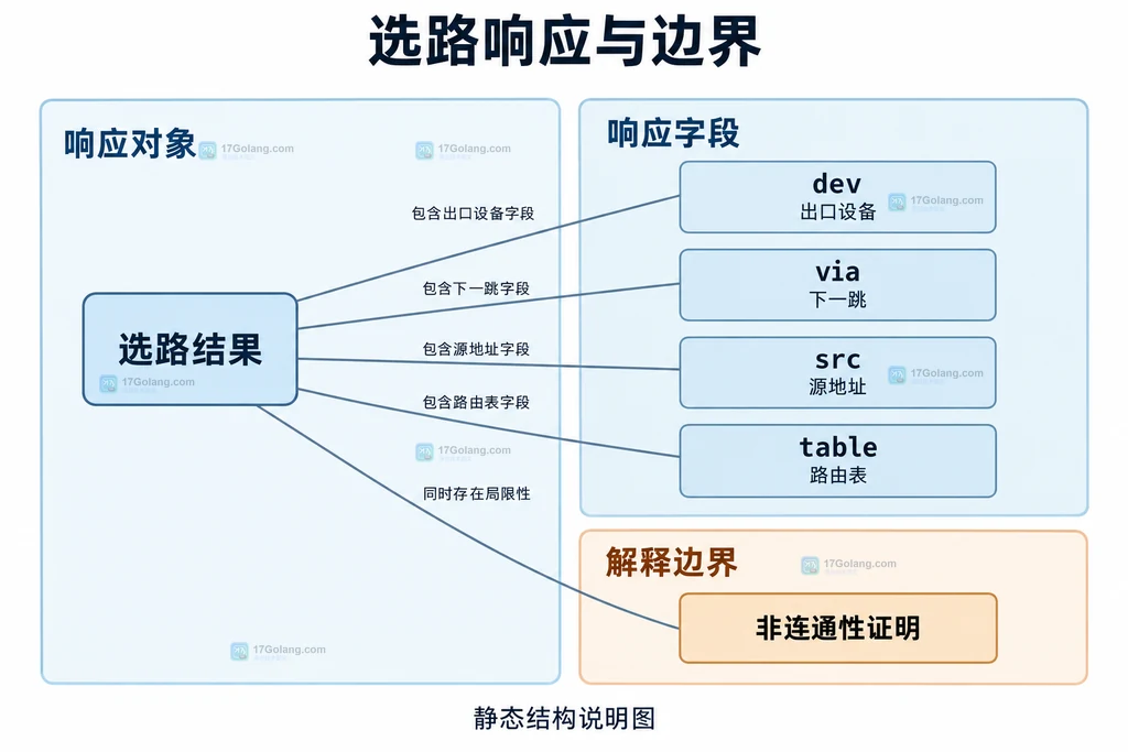 路由查询结果字段与连通性边界的静态关系