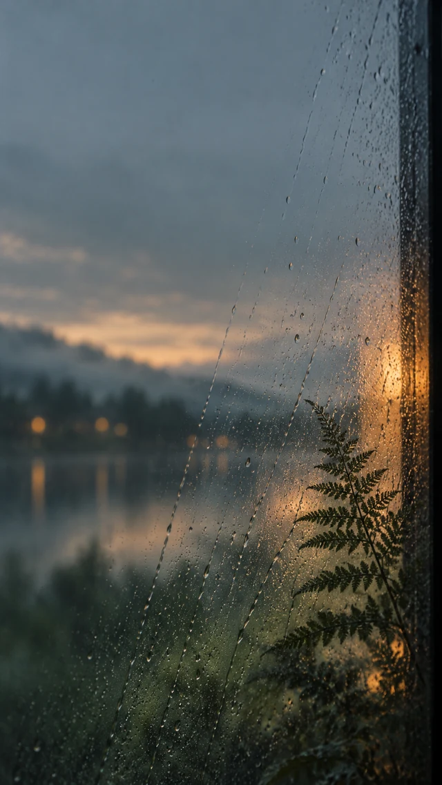 鼠尾草绿雨窗手机壁纸怎样留出锁屏留白