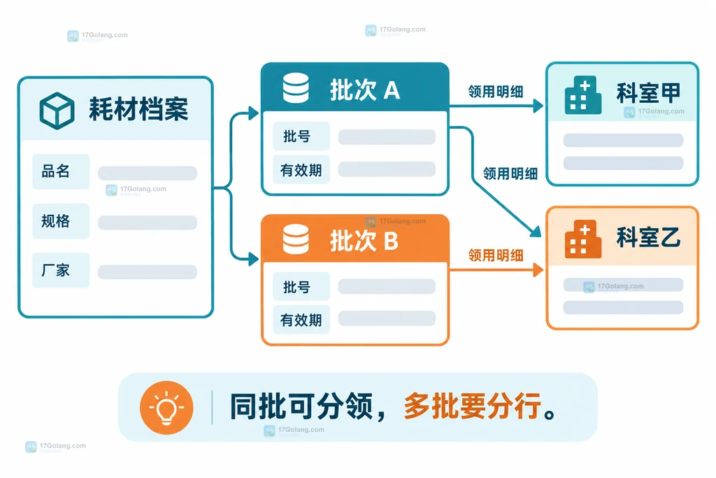 耗材批次与科室领用明细关联