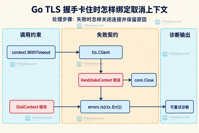 Go TLS 握手卡住时怎样绑定取消上下文