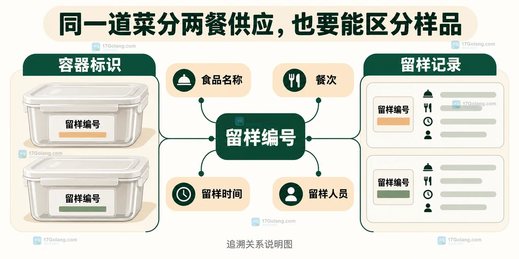 留样容器标识与食品餐次记录之间的对应关系