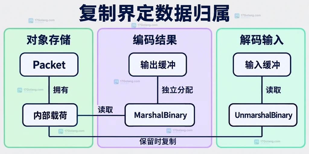 Packet 内部载荷、编码输出和解码输入的独立存储边界