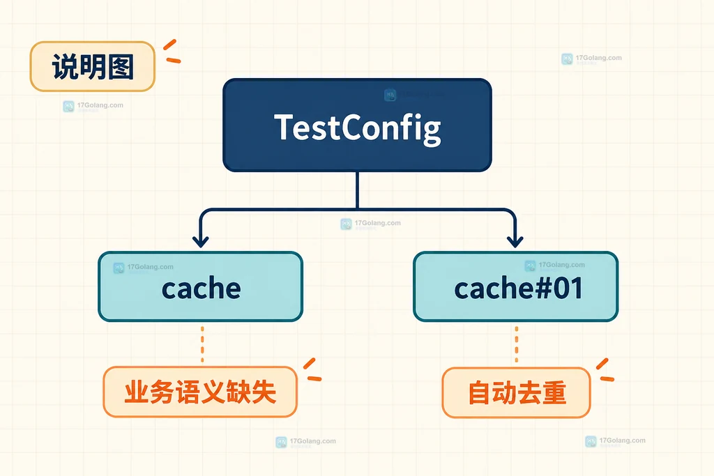 Go testing.T.Run 同名子测试自动追加序号但缺少业务语义的结构说明图