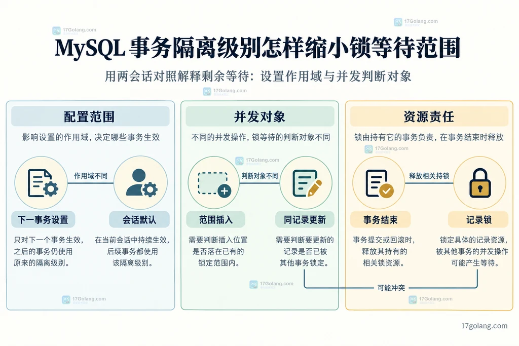 事务设置作用域、范围插入、同记录更新与事务结束的责任关系说明图
