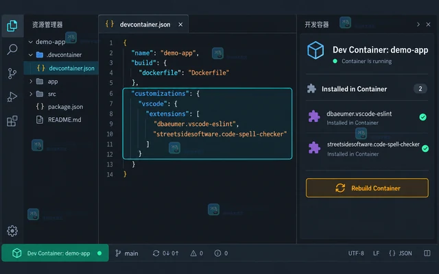 VS Code Dev Containers 怎样区分本地与容器扩展