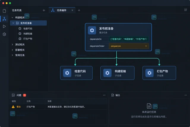 VS Code Tasks dependsOn 怎样串联构建步骤